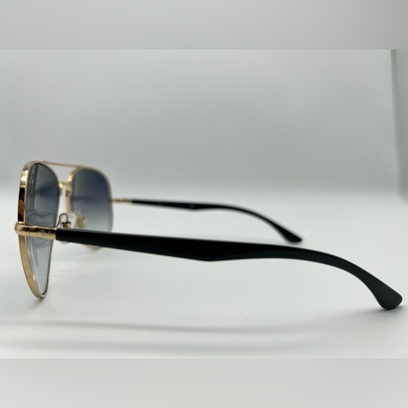 Ray Ban 0RB3675 Black Blue Sunglasses Unisex  Aviator 58mm New - Picture 9 of 13